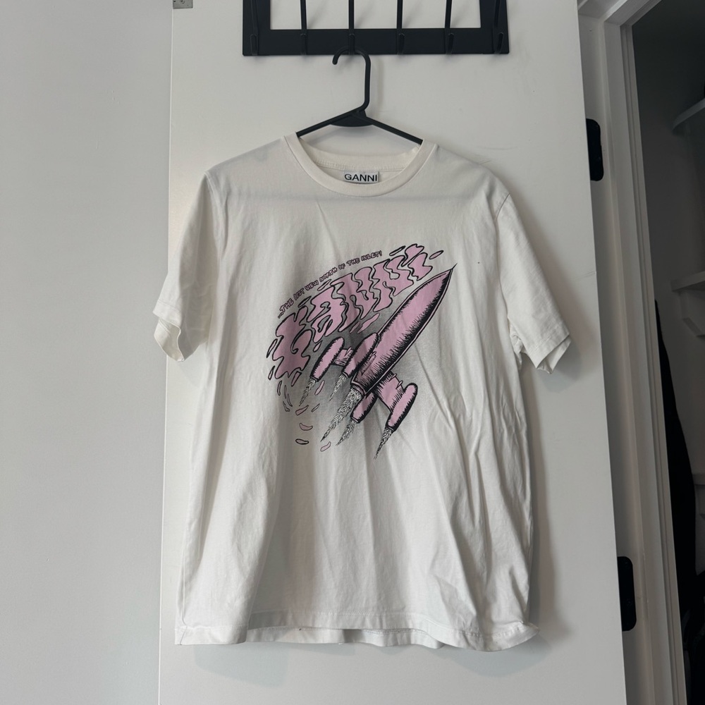 GANNI graphic White T-Shirt